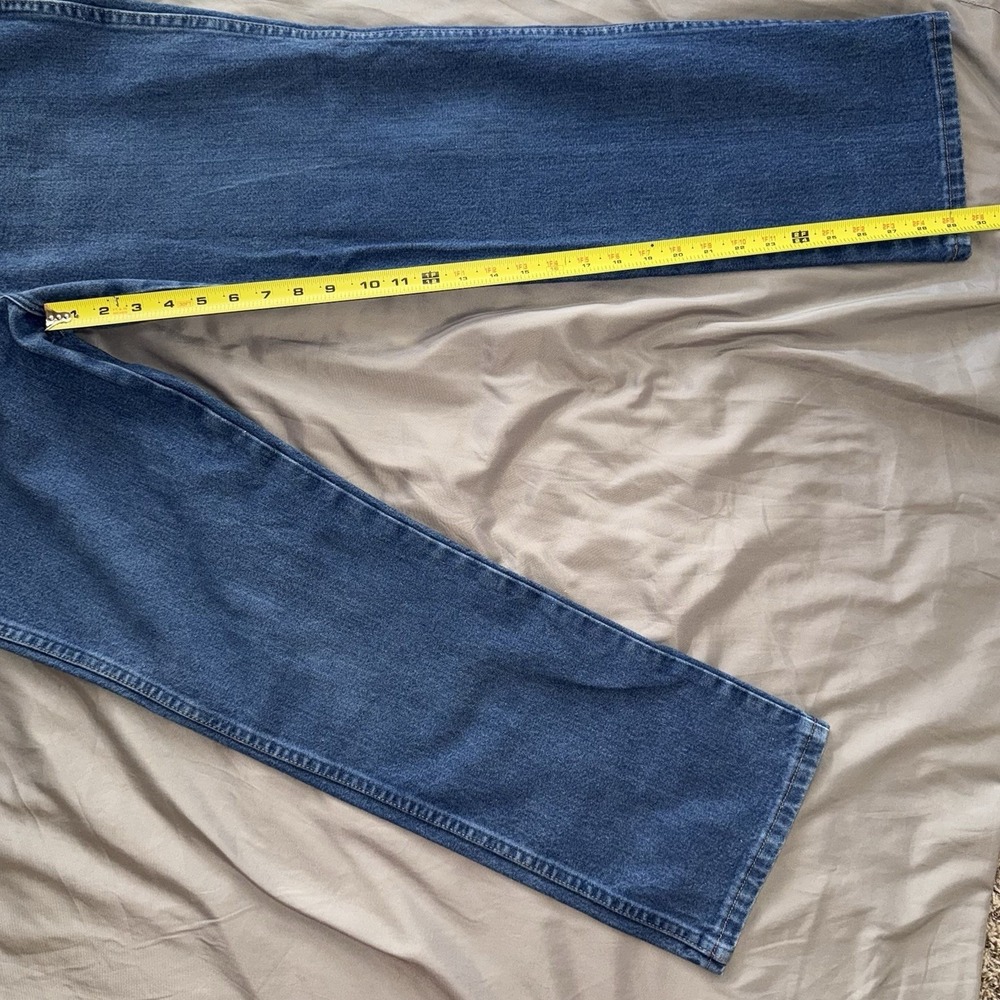Wrangler Cowboy Cut Slim Fit Jeans Mens 35x30 Blue  936PWD High Rise Straight - Picture 8 of 9